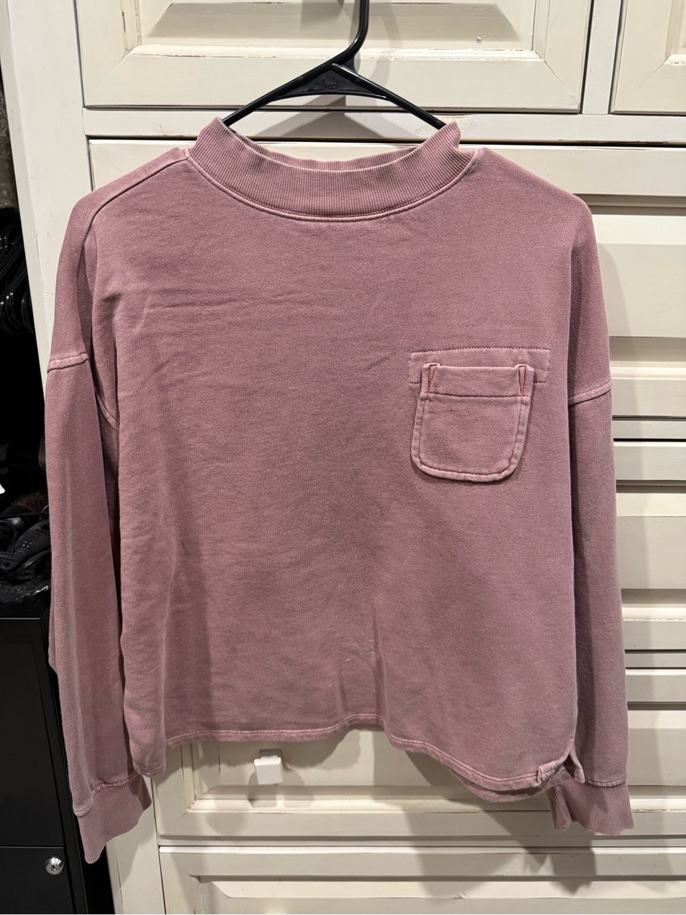 Old Navy Dusty Rose Mock Neck Pocket Sweatshirt